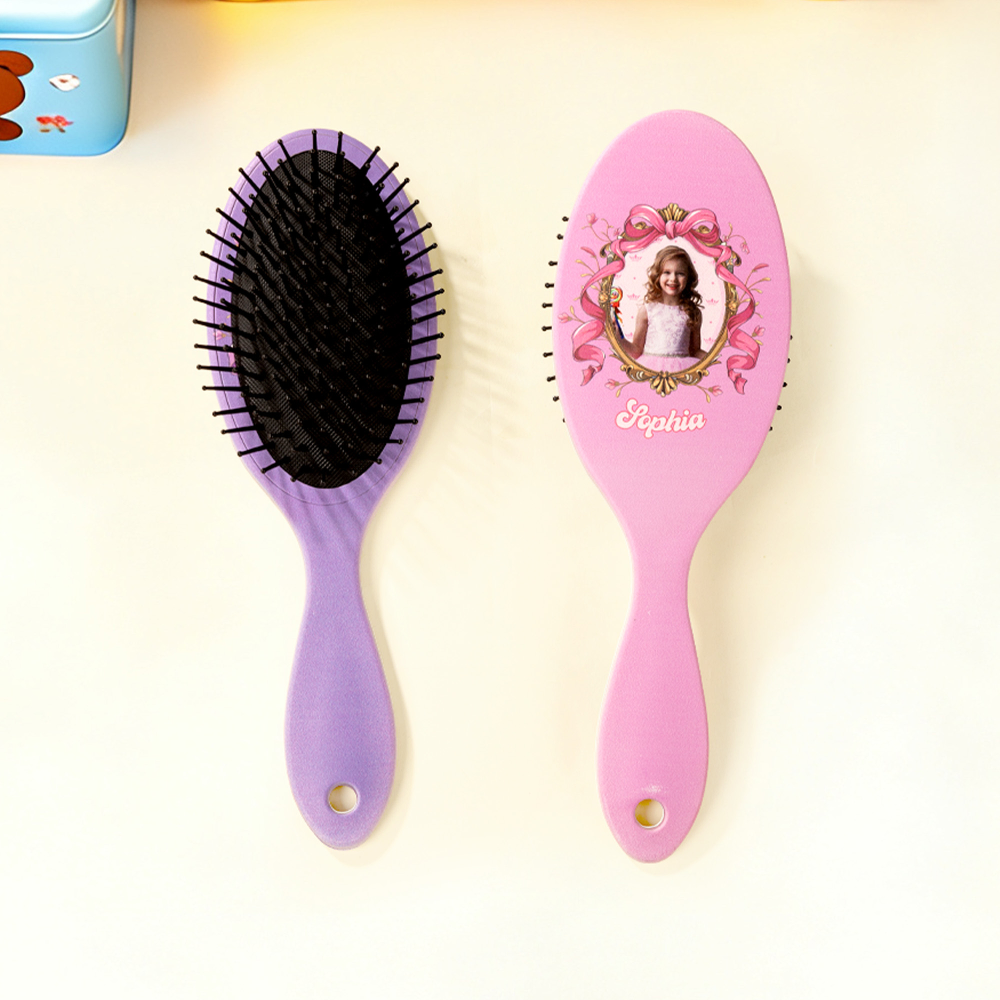 Peigne à coussin d'air personnalisé avec nom et poignée pour usage quotidien Anniversaire Cadeau d'anniversaire pour les amies Femmes Filles