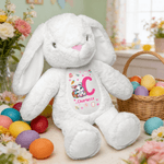 Personalised Cute Peter Rabbit Plush Easter Bunny Stuffed Toy with Initial and Name Easter Birthday Gift for Kids