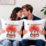 Personalized Love Tree Penguin Couple Soft Throw Pillow Cover with Names and Date Wedding Anniversary Gift for Couples