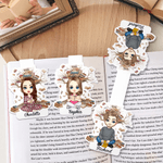 Personalised Cartoon Character Book Magnetic Bookmark Clip with Name School Supplies Reading Corner Birthday Gift for Family Students Bookworms