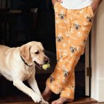 Personalized Paw Print Multicolor Women Men Flannel Pajama Pants with 1-3 Photos and Names Party Birthday Gift for Pet Lovers Owners