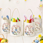 Gepersonaliseerde krans cartoon konijn paasmand met naam en konijnenoren eier jagen accessoire paascadeau voor kinderen