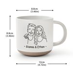 Taza de cerámica de 12 oz con asa y nombre Personalizada con foto de pareja estilo Line Art Regalo de aniversario de San Valentín para pareja