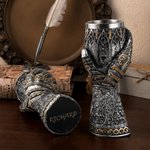 Personalizado estilo medieval León Armadura Guantelete Copa de vino con nombre grabado Aniversario Cumpleaños Regalo para Caballero Amante Padre Hombre