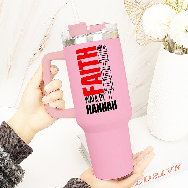 Personalised Multicolour Christian Theme 40 oz Tumbler with Name and Straw Travel Accessories Baptism Birthday Gift for Christians