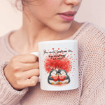 Personalized Love Tree Penguin Ceramic Coffee Mug with Name Daily Use Valentine's Day Wedding Gift for Couple