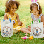 Gepersonaliseerde krans cartoon konijn paasmand met naam en konijnenoren eier jagen accessoire paascadeau voor kinderen