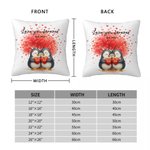 Personalized Love Tree Penguin Couple Soft Throw Pillow Cover with Names and Date Wedding Anniversary Gift for Couples
