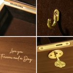 Personalised Retro Flower Wooden Jewellery Box with Name and Initial Birthday Wedding Gift for Women