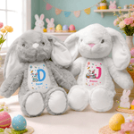 Personalised Cute Peter Rabbit Plush Easter Bunny Stuffed Toy with Initial and Name Easter Birthday Gift for Kids