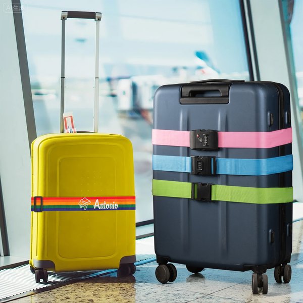 Personalised Multicolor Embroidered Text Luggage Strap for 20-28 Inches Suitcase Travel Essential Business Birthday Gift for Travel Lovers