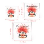 Personalized Love Heart Tree Penguins Acrylic Plaque Ornament with Name and Date Wedding Anniversary Valentine's Day Gift for Partner Couple