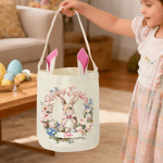 Gepersonaliseerde krans cartoon konijn paasmand met naam en konijnenoren eier jagen accessoire paascadeau voor kinderen