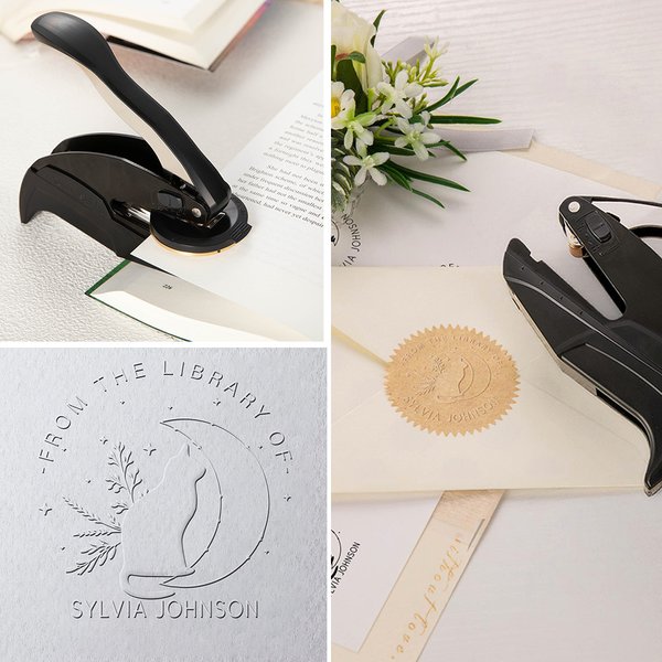 Personalisierte Mond und Sterne Haustier Buch Prägestempel mit Namen Aufbewahrungstasche Geburtstag Geschenk für Katze Hundeliebhaber Buchliebhaber