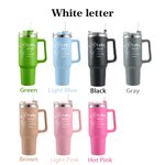 Personalized Birth Flower Name Definition 40oz Insulated Tumbler with Text and Straw Birthday Gift for Women