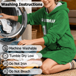 Personalised Sports Theme Oversized Flannel Hoodie with Name and Number Daily Wear Birthday Gift for Family Friends Kids