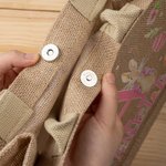 Personalized Watercolor Easter Bunny Initial Large Jute Tote Bag with Name Easter Gift for Kids