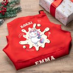 Personoitu nimellä varustettu säädettävä yksisarvinen lasten essu ja kokinhattu lahjaksi syntymäpäiville ja juhliin