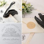 Personalized Ex Libris From The Library of Name Book Embosser Stamp with Black Storage Bag Book Club Gift for Books Lover Librarian