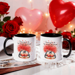 Personalized Love Tree Penguin Ceramic Coffee Mug with Name Daily Use Valentine's Day Wedding Gift for Couple