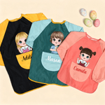 Personalized Cute Cartoon Character Kid Painting Baking Apron with Name and Front Pocket Daily Use Outdoor Activities Gift for Kids