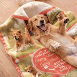 Coperta personalizzata multicolore con stampa a zampa e 8 foto per animali domestici con nome Regalo di compleanno per gli amanti degli animali domestici