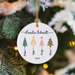 Personalisierter Familien-Weihnachtsbaum-Anhänger mit Namen Weihnachtsdeko Geschenk für Familie Freunde