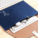 Personalized Birth Flower PU Leather A4 File Folder with Name Business Trip Office Birthday Gift for Office Workers