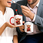 Gepersonaliseerde Hart Highland Koe 11 oz 15 oz Keramische Mok met Naam Dagelijks Gebruik Verjaardagscadeau voor Familie Vriend Koe Liefhebber