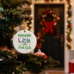 Mahjong personalizzato con Mah Girls Ornamento di Natale con nome e anno Regalo di Natale decorativo per gli amanti del Mahjong