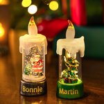 Personalizzato pupazzo di neve Babbo Natale Albero di Natale senza fiamma LED Candela luce con testo Natale Party Decor regalo per gli amici della famiglia