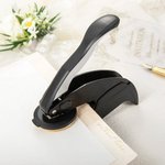 Tampon de Gaufrage Personnalisé avec Nom et Texte en Sac de Stockage Noir Pince à Gaufrer pour Librairie Cadeau Noël pour Lecteurs Club de Livres