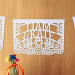 Personalized Mexican Fiesta Amor Papel Picado Banner Set of 10 with Text Party Decoration Wedding Birthday Cinco De Mayo Gift for Party Planners Hosts