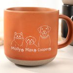 Personalized Line Art Style 1-3 Pet Portraits 12 oz Ceramic Coffee Mug with Name Home Office Drinkware Birthday Gift for Pet Lover