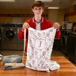 Gepersonaliseerde Toile De Jouy stijl grote capaciteit koord waszak met initiaal Dorm dagelijks gebruik back-to-School Gift voor hogescholen studenten