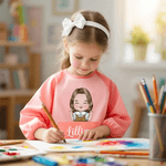 Personalized Cute Cartoon Character Kid Painting Baking Apron with Name and Front Pocket Daily Use Outdoor Activities Gift for Kids