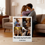 Personalized 1-6 Photos ABS Stand Building Brick Puzzles with Text and Date Room Decor Valentine's Day Gift for Couple
