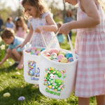 Gepersonaliseerde Bunny Paaseieren Grote Canvas Paasmand met Naam en Voorletter Eieren Jachtfeest Paascadeau voor Kinderen