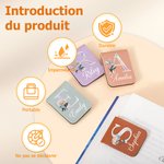 Marque-page Magnétique en Cuir PU Personnalisé avec Nom et Fleur de Naissance Style Holographique Cadeau pour Amoureux de Lecture