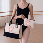 Bolsa de maquillaje portátil con iniciales y nombre Accesorios de viaje Regalo de cumpleaños para mujeres amantes del ballet
