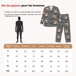Pyjama à Manches Longues Personnalisé avec Nom et 1-5 Photos d'Animal Cadeau d'Anniversaire pour Propriétaire d'Animal de Compagnie