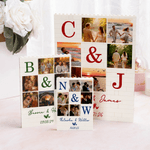 Personalized 6 Photos Collage Building Brick Puzzles with Names and Initials Home Decor Valentine's Day Anniversary Gift for Couples