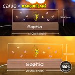 Lindo Marsupilami de Cola Larga Personalizado Rectángulo LED Luz de Noche con Nombre Decoración del Hogar Regalo de Cumpleaños para la Familia | Callie × Marsupilami