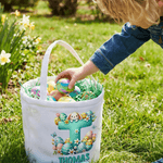 Gepersonaliseerde Bunny Paaseieren Grote Canvas Paasmand met Naam en Voorletter Eieren Jachtfeest Paascadeau voor Kinderen
