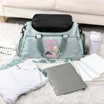 Borsa da viaggio personalizzata con nome iniziale della ballerina con scomparto per le scarpe e tracolla Regalo di compleanno per gli amanti del balletto