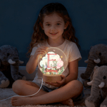 Personalized Cute Wreath Animal Forest Clouds Acrylic LED Night Light with Initial Name and Wooden Base Nursery Decor Birthday Gift for Boys Girls