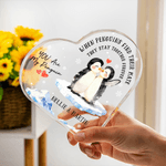 Personalized You Are My Penguin Heart-Shaped Acrylic Plaque with Name Anniversary Valentine's Day Gift for Couples