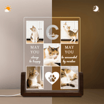 Personalizada 5 fotos de mascotas acrílico LED Luz de noche con nombre Decoración para el hogar Recuerdo En memoria de amor Simpatía Regalo para los amantes de las mascotas Propietarios