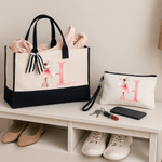 Bolsa de maquillaje portátil con iniciales y nombre Accesorios de viaje Regalo de cumpleaños para mujeres amantes del ballet