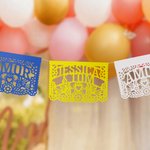 Personalized Mexican Fiesta Amor Papel Picado Banner Set of 10 with Text Party Decoration Wedding Birthday Cinco De Mayo Gift for Party Planners Hosts